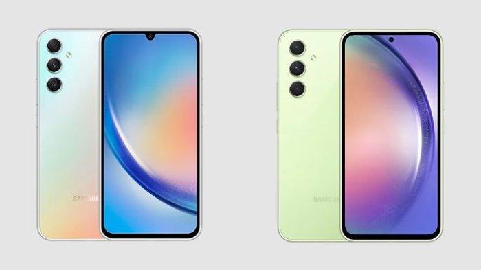 Samsung Galaxy A34 5G (kiri) dan Samsung Galaxy A54 5G