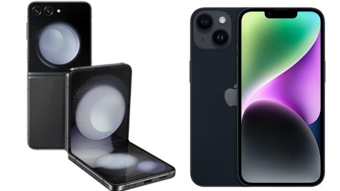 Samsung Galaxy Z Flip5 dan iPhone 14