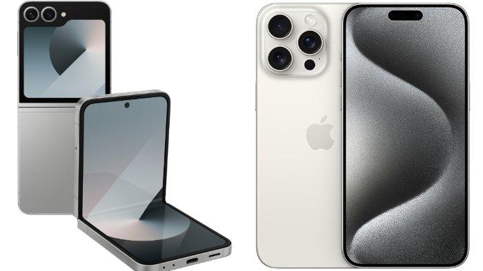 Samsung Galaxy Z Flip6 dan iPhone 15 Pro Max