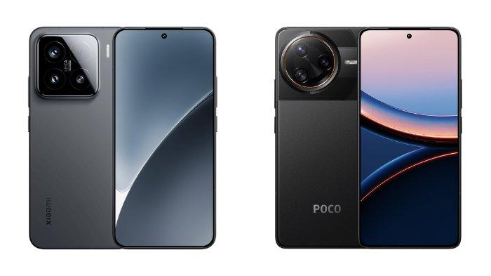 PERBANDINGAN HP - Kolase tampilan HP Xiaomi 15 dan POCO F7 Ultra yang diunduh dari website Mi.co.id, Jumat (18/4/2025).