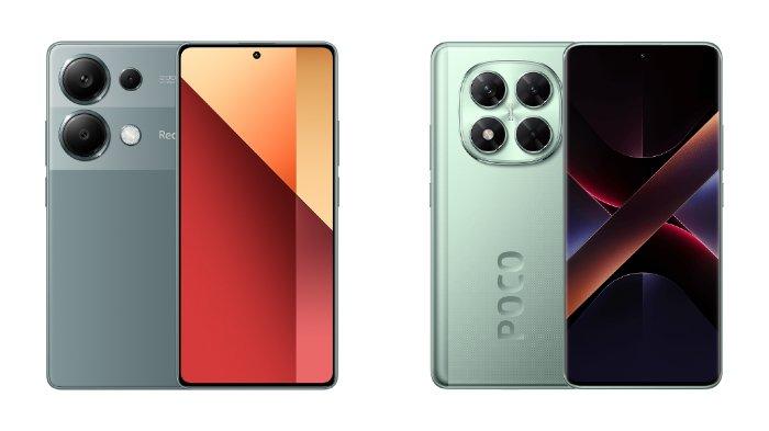 PERBANDINGAN HP - Tampilan HP Xiaomi Redmi Note 13 Pro dan POCO X7 5G yang diunduh dari website Mi.co.id, Rabu (5/3/2025).