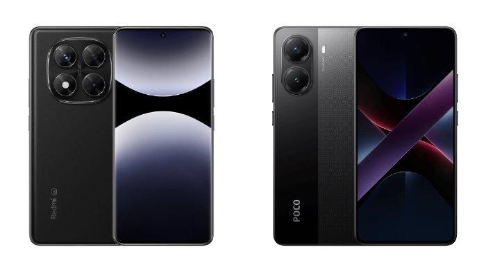 PERBANDINGAN HP - Tampilan HP Xiaomi Redmi Note 14 Pro 5G dan POCO X7 Pro 5G yang diunduh dari website Mi.co.id, Kamis (27/2/2025).