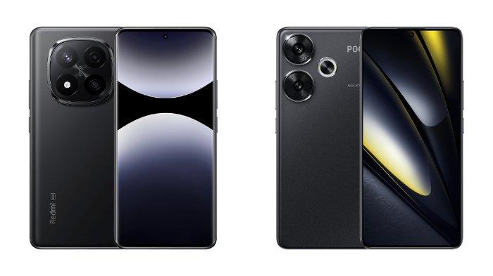 PERBANDINGAN HP XIAOMI - Tampilah HP Xiaomi Redmi Note 14 Pro Plus 5G dan Xiaomi POCO F6 yang diunduh dari website Mi.co.id, Rabu (12/2/2025).