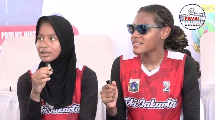 Tim putri DKI Jakarta juara kategori putri 2x2 dalam Sirkuit Nasional (Sirnas) Voli Pantai Seri 1 2023 di venue Ferdinand Waterpauw, Pantai Petrus Kafiar, Amban Pantai, Manokwari, Papua Barat, Kamis (20/7/2023) pagi.