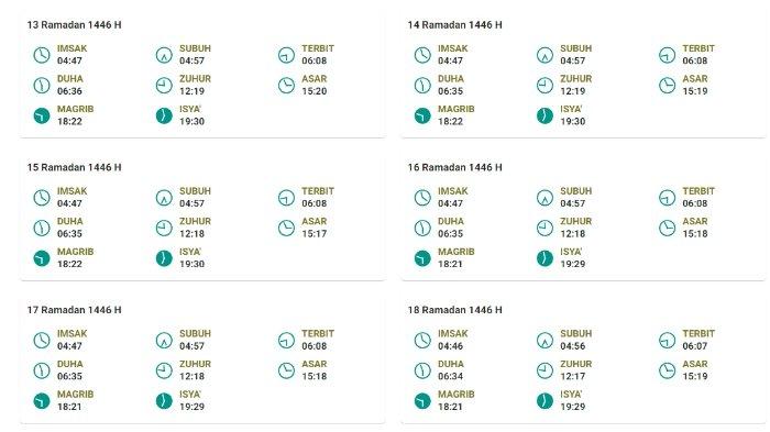 JADWAL PUASA - Tangkapan layar Bimaislam Kemenag untuk jadwal imsak dan buka untuk wilayah Teluk Bintuni, Papua Barat di bulan Ramadhan 2025/1446H.