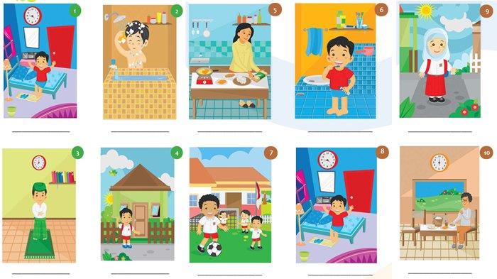 ILUSTRASI KUNCI JAWABAN : Answer Key Grade 4 English Pages 101 102 103 Look and Write Unit 9 My Next Words Merdeka Curriculum. The answer key for the Grade 4 English on pages 101 102 103 Look and Write Look at the picture and write sentences about it Unit 9 I Go to School after Having Breakfast semester 2 in the My Next Words textbook SD and MI Merdeka Curriculum edition, published by the Kemendikbudristek, first print, 2021.