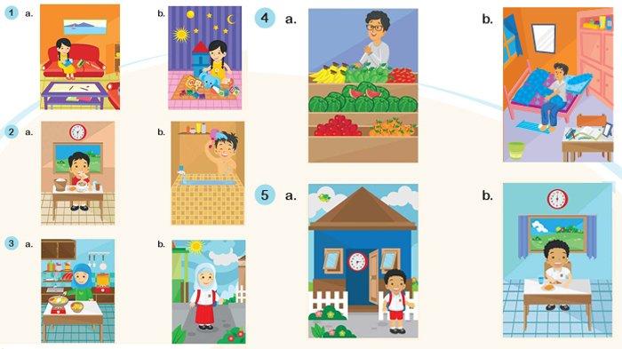 ILUSTRASI KUNCI JAWABAN : Answer Key Grade 4 English Pages 106 107 Listen and Circle Unit 9 My Next Words Merdeka Curriculum. The answer key for the Grade 4 English on pages 106 107 Listen and Circle Unit 9 I Go to School after Having Breakfast semester 2 in the My Next Words textbook SD and MI Merdeka Curriculum edition, published by the Kemendikbudristek, first print, 2021.
