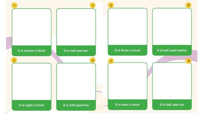 ILUSTRASI KUNCI JAWABAN : Answer Key Grade 4 English Pages 84 85 Draw the Clock Unit 8 Be On Time Merdeka Curriculum. The answer key for the Grade 4 English on pages 84 85 Let's Draw Draw the clock It is eleven o’clock Unit 8 Be On Time semester 2 in the My Next Words textbook SD and MI Merdeka Curriculum edition, published by the Kemendikbudristek, first print, 2021.