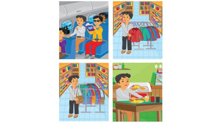 ILUSTRASI KUNCI JAWABAN : Answer Key Grade 6 English Pages 35 Look and Answer Unit 3 My Next Words Merdeka Curriculum. The answer key for the Grade 6 English on pages 35 Look and Answer Look at the pictures Pak Udin Went To Jakarta and answer the questions Unit 3 I was in Bali last week in the My Next Words textbook Merdeka Curriculum edition, published by the Kemendikbudristek, first print, 2022.