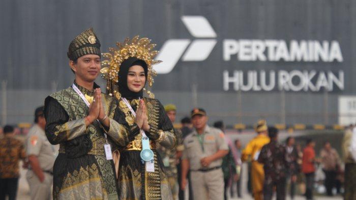 Sejumlah rangkaian acara memeriahkan peringatan Hari Lahir Pancasila (Harlah) 2024 di Lapangan Garuda Pertamina Hulu Rokan di Dumai, Sabtu (1/6/2024). (TRIBUN PEKANBARU/THEO RIZKY).