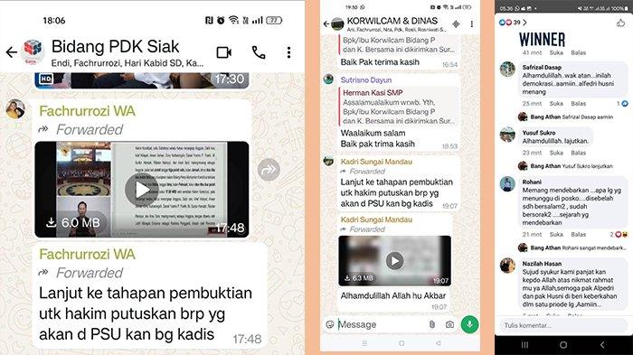 NETRALITAS - Heboh saat ini terbongkar percakapan WhatsApp Group (WAG) Bidang PDK Siak dan Korwilcam dan Dinas dari Disdik Siak yang mengarah dukungan politik praktis.