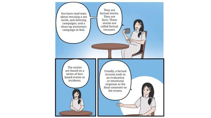 ILUSTRASI KUNCI JAWABAN : Answer Key for English Grade 8 Pages 226 227 228 Section 4 - Reading Comic strip Unit 3 Chapter 4. The answer keys for English Grade 8 pages 226 227 228 Section 4 - Reading Comic strip The following table and How stories end and complete the following table Unit 3 You Can Help Chapter 4 No Littering based on the English for Nusantara textbook for SMP and MTs, Merdeka Curriculum edition, published by the Kemendikbudristek, first print, 2022.