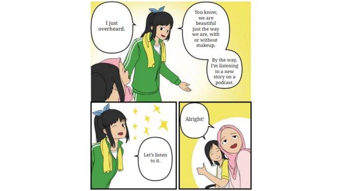 ILUSTRASI KUNCI JAWABAN : Kunci Jawaban Bahasa Inggris Kelas 8 Halaman 238 239 240 Section 2 - Listening Comic Strip Discuss. Kunci jawaban Bahasa Inggris kelas 8 halaman 238 239 240 Section 2 - Listening Word Box Listen to the dialogue Part 1 in Audio Comic strip and Discuss with your friend Unit 1 Be Yourself Chapter 5 Embrace Yourself sesuai buku paket English For Nusantara SMP dan MTs edisi Kurikulum Merdeka Kemendikbudristek cetakan pertama 2022.