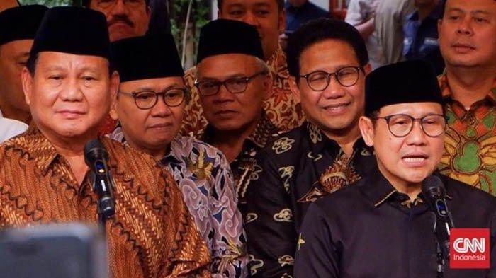 MOmen pertamuan Prabowo Subianto dan Muhaimin Iskandar di Jalan Kertanegara 4, Jakarta Selatan, pada Senin (10/4)