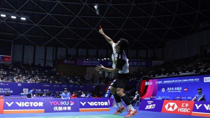 Aksi Shesar Hiren Rhustavito belum lama ini. Vito kerja keras untuk menembus babak utama Hong Kong Open 2023 karena hasil melalui babak Kualifikasi