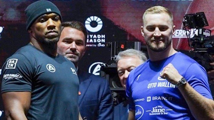 Anthony Joshua, Eddie Hearn dan Otto Wallin jelang Tinju Dunia Sabtu 23 Desember 2023 di Riyadh Arab Saudi