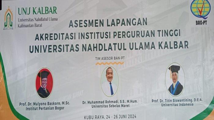 Badan Akreditasi Nasional Perguruan Tinggi (BAN-PT) melakukan asesmen lapangan dalam rangka akreditasi Universitas Nahdlatul Ulama (UNU) Kalbar dari 24 - 26 Juni 2024.