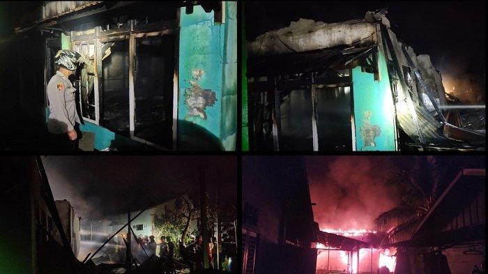 Sebuah rumah di Dusun Asam Lakum Desa Tebas Kuala, Tebas, Kabupaten Sambas, ludes terbakar akibat korsleting listrik, Minggu 26 Mei 2024 malam.