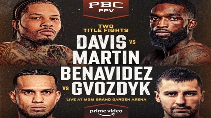 Flayer Jadwal Tinju Dunia PBC Gervonta Davis dan David Benavidez