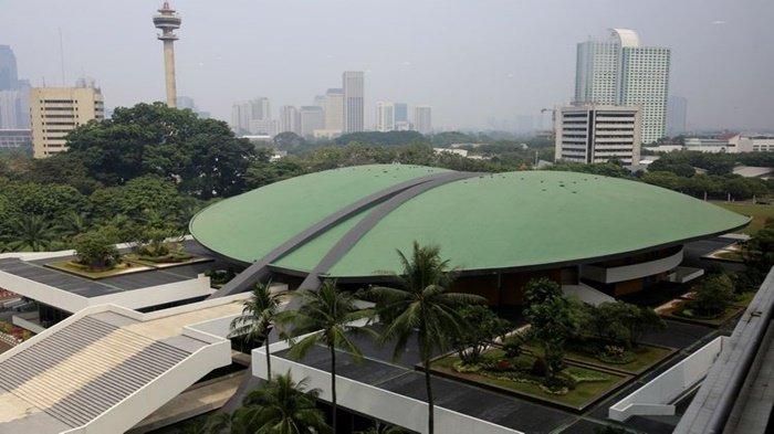 Gedung MPR/DPR RI di Kompleks Parlemen, Senayan, Jakarta,