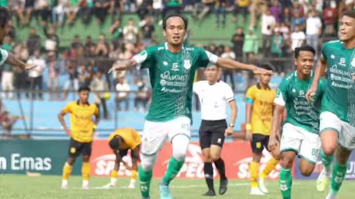 Selebrasi Pemain PSMS Medan belum lama ini usai mencetak gol. Cek Live hasil PSMS Medan vs Semen Padang dalam artikel ini