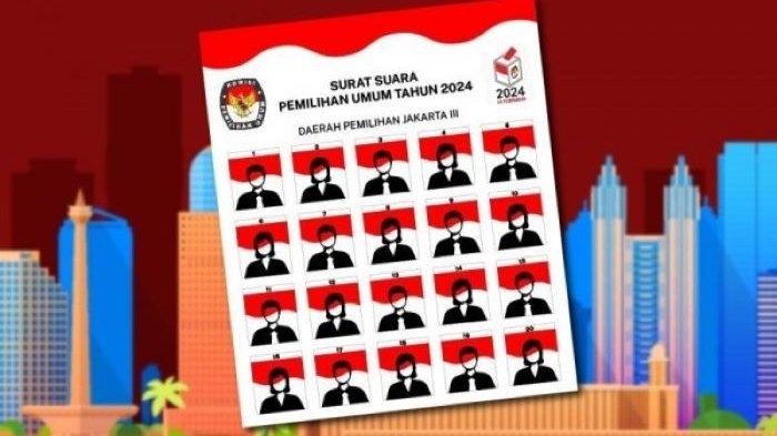 Ilustrasi contoh surat suara Pemilu 2024