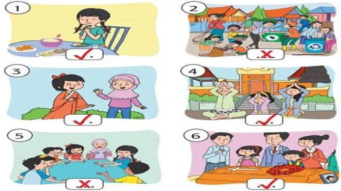 Kegiatan dari anak SD Kelas 3 yang perbuatan dari pengamalan sila pertama