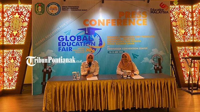 Kepala Dinas Pendidikan Kalbar Rita Hastarita, saat menyampaikan informasi pada press conference terkait Global Education Fair, Rabu 15 Mei 2024.