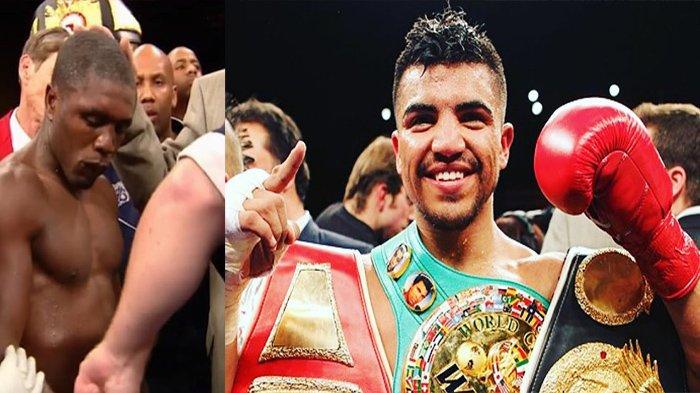 Kolase Foto Andre Berto (kiri) dan Victor Ortiz (kanan). Victor Ortiz sukses merebut sabuk WBC Andre Berto beberapa tahun silam.