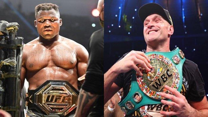 Kolase Francis Ngannou (kiri) dan Tyson Fury (kanan).