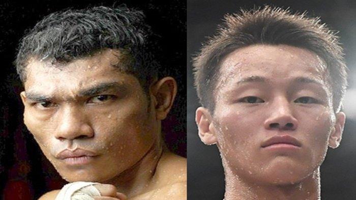 Kolase Hebi Marapu (kiri) dan Taiga Imanaga (kanan). Duel ini menjadi laga undercard Naoya Inoue vs Stephen Fulton
