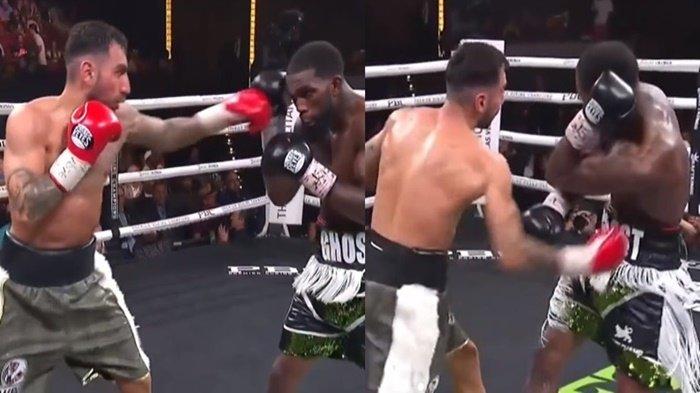 Kolase cuplikan Tinju Dunia Frank Martin vs Artem Harutyunyan Minggu 16 Juli 2023