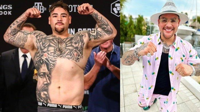 Kolase transformasi atau perubahan tubuh Andy Ruiz. Andy Ruiz adalah satu diantara sosok yang berhasil merobohkan Anthony Joshua