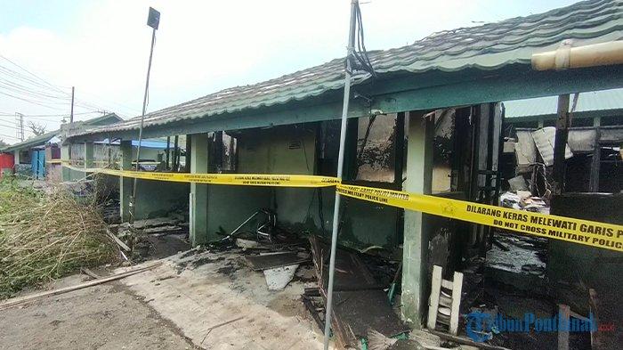 Kondisi terkini Asrama TNI Gatot Subroto yang berada di jalan Adisucipto Kubu Raya yang terbakar pada Rabu 4 Oktober 2023 dini hari.
