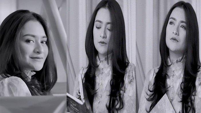 Nathalie Holscher tampak mengunakan dress dengan mengurai rambut panjangnya