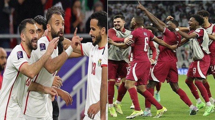 Kolase Qatar dan Yordania yang akan bersaing dalam babak final Piala Asia 2024 yang berlangsung pada Sabtu, 10 Februari 2024, di Stadion Lusail.