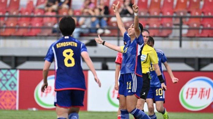 Selebrasi Pemain Timnas Jepang di Piala Asia Wanita U17 AFC 2024.