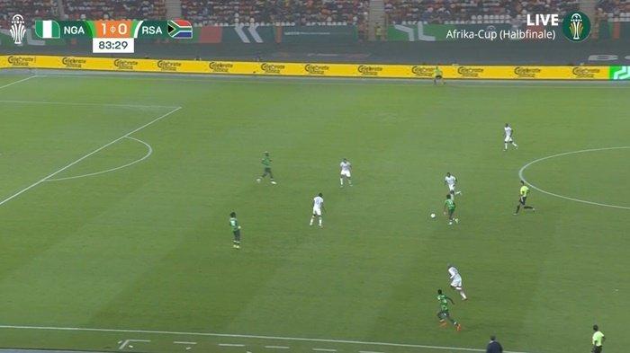 Tangkapan Layar semifinal Nigeria (jersey Hijau) vs Afrika Selatan Kamis 8 Februari 2024 dini hari WIB