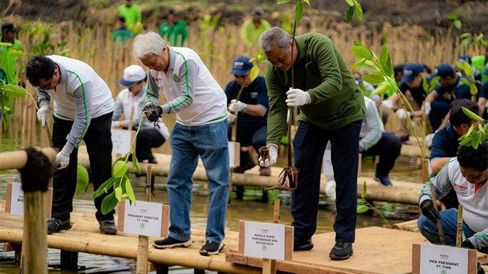 Yamaha dalam mencapai Carbon Neutral untuk menjaga keberlangsungan lingkungan hidup, kembali ditunjukkan melalui aktivitas penanaman ribuan pohon mangrove yang dilakukan di Kawasan Ekowisata Mangrove, Pantai Indah Kapuk Jakarta Utara.
