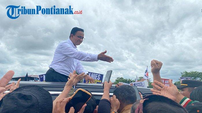 Calon Presiden nomor urut 1 Anies Baswedan melakukan kampanye akbar di Kabupaten Sintang, Kalimantan Barat, Rabu 7 Februari 2024 pagi.