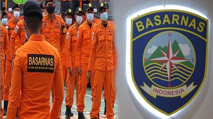 Ilustrasi pegawai Basarnas dan Logo