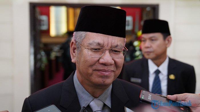 Sekda Kalbar Harisson saat ditemui di Kantor DPRD Kalbar usai rapat paripurna penetapan nama calon Pj Gubernur Kalbar, Selasa 8 Agustus 2023.