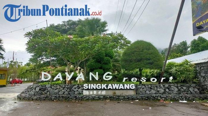 Bagian Depan Dayang Resort Singkawang, Kalimantan Barat, Minggu 7 Januari 2024. General Manager Dayang Resort Singkawang, Dewi Indah A mengatakan kejadian tersebut terjadi sekitar pukul 08.00 Wib.