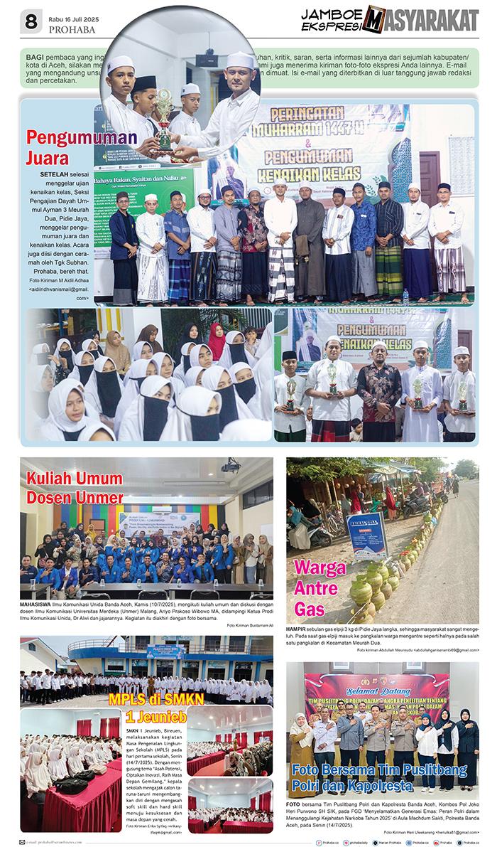 Jamboe Ekspresi Masyarakat Edisi Rabu 16 Juli 2025