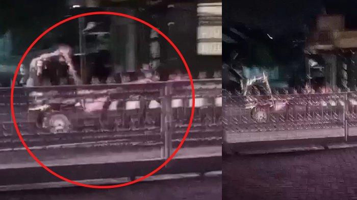 Bendi tanpa kusir saat melintas di jalan Merapi Boyolali. Video ini direkam satpam bank di Boyolali,