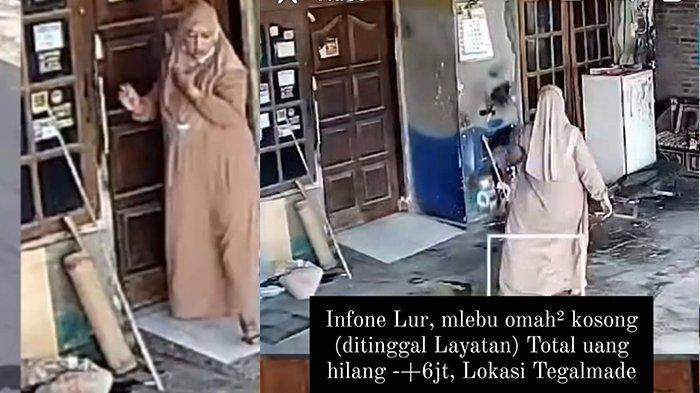 EMAK-EMAK MALING DI SUKOHARJO. Beredar informasi di media sosial tentang adanya dugaan pencurian yang dilakukan oleh seorang emak-emak. Dalam video yang diunggah oleh akun Instagram @infocegatansolo.fb memperlihatkan emak-emak masuk ke dalam rumah. Caption video itu menyebutkan lokasi dugaan pencurian itu terjadi di Desa Tegalmade, Mojolaban, Sukoharjo.