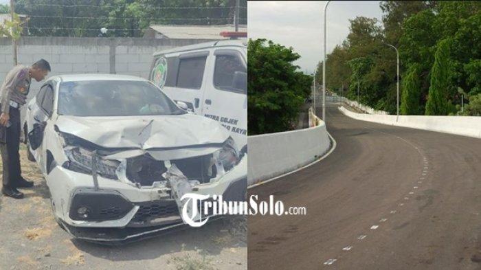 Kondisi Civic Turbo dan lokasi kecelakaan di flyover Manahan Solo.