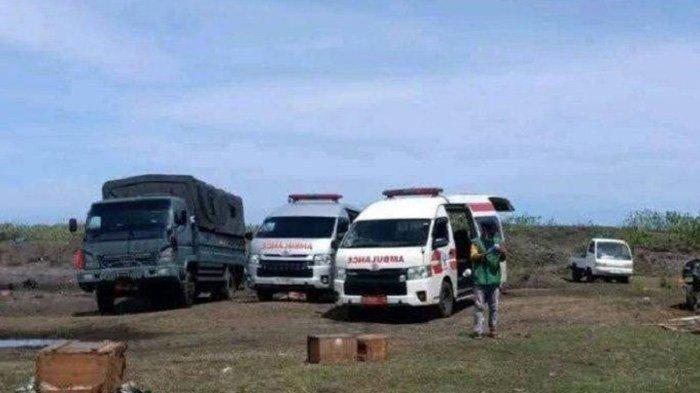 PEMUSNAHAN BOM KEDALUWARSA - Belasan orang dilaporkan menjadi korban saat pemusnahan peluru atau bahan ledak kedaluwarsa di Desa Sagara, Kecamatan Cibalong, Kabupaten Garut, Jawa Barat, Senin (12/5/2025).