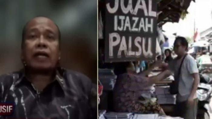 POLEMIK IJAZAH JOKOWI: Tangkapan layar sosok politisi Beathor Suryadi (kiri) dan ilustrasi Pasar Pramuka lokasi dugaan pemalsuan dokumen (kanan) dicetak di Pasar Pramuka bukan dari UGM. Tudingan itu langsung dibantah oleh relawan Jokowi.