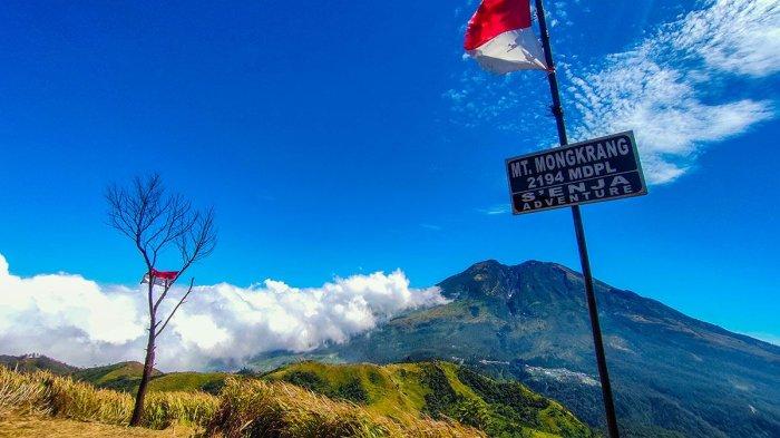 PUNCAK BUKIT MONGKRANG - Puncak tertinggi Bukit Mongkrang Tawangmangu, Karanganyar, pada 2020 lalu. Beginilah asal-usul Bukit Mongkrang yang viral karena pendaki merekam ada satwa liar mirip macan tutul dan kucing hutan. (KOMPAS.com/ANGGARA WIKAN PRASETYA)
